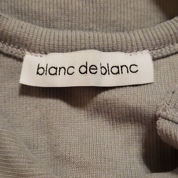 Blanc De Blanc Womens Ribbed V-Cut Grey Bodycon Dress Size Medium - Picture 3 of 5